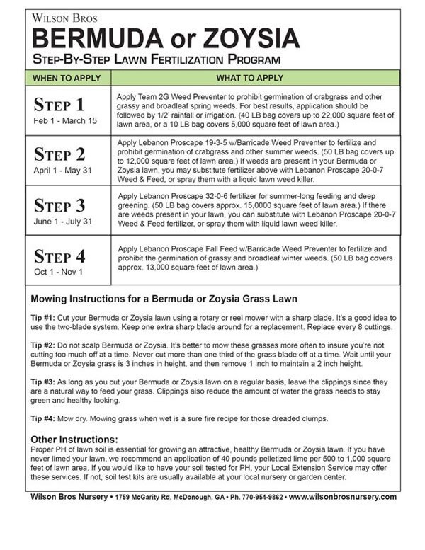 Bermuda Lawn Fertilization Program Bermuda Lawn Fertilization Program