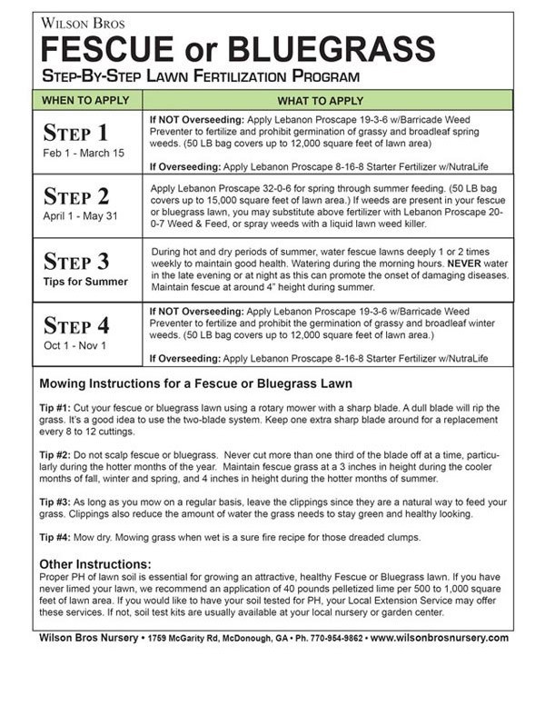 Lawn Fertilization Program for Bluegrass Lawn Fertilization Program for Bluegrass
